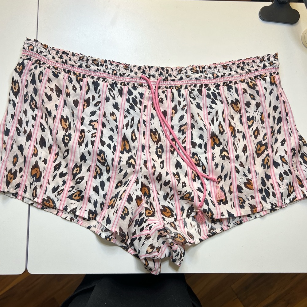 Victoria's Secret Pink and Black Leopard Print Pajama Shorts